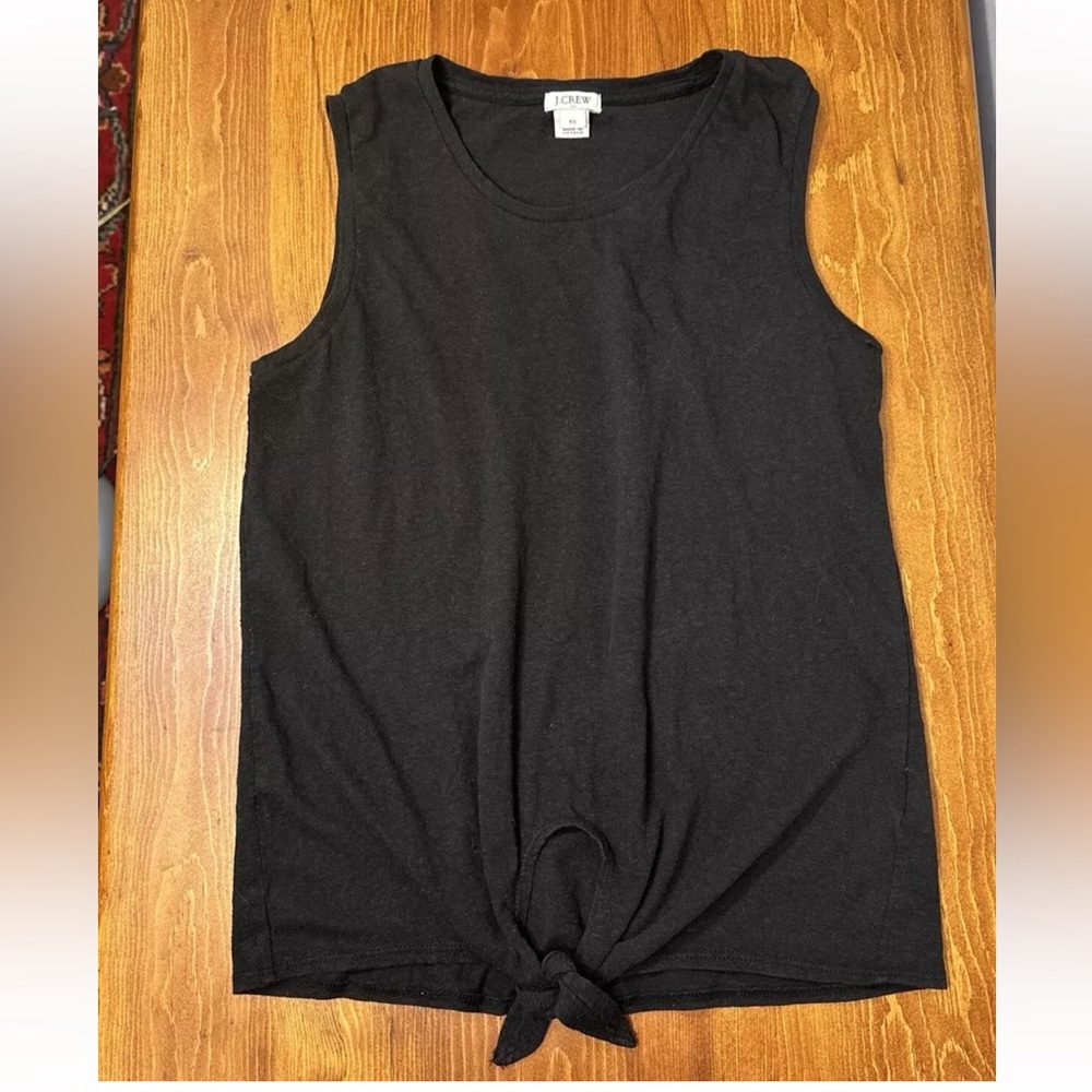 J Crew Factory XS Black Tie Front Casual Sleeveless Slub Top Tank Women’s